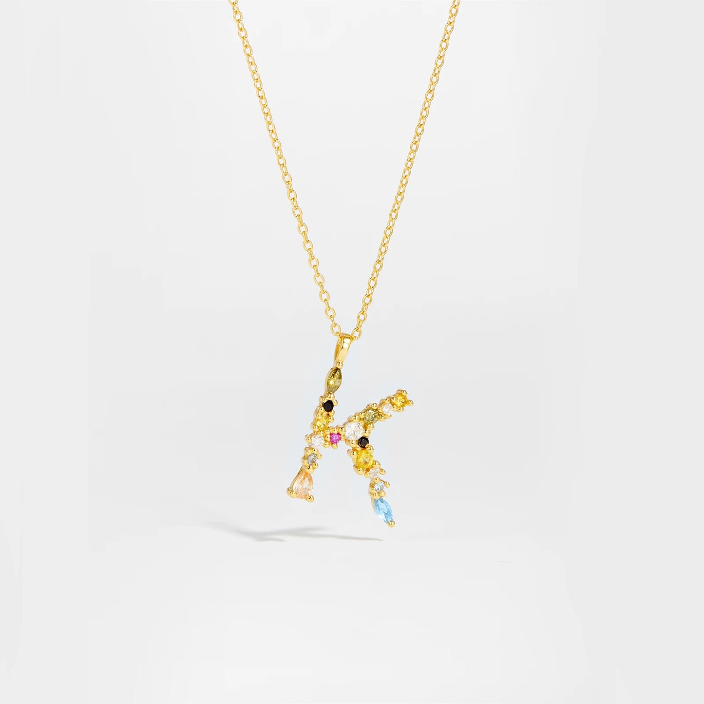 ANDYWEN 925 Sterling Silver Gold Letter M Pendant Initial F Alphabet Necklace Monogram Opals 2020 Women Accessories Jewelry