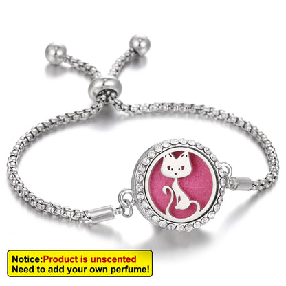 Aromatherapy Bracelet Diffuser Jewelry Tree of Life Locket Bracelets Crystal Perfume Essential Oil Diffuser Bracelet Women Men