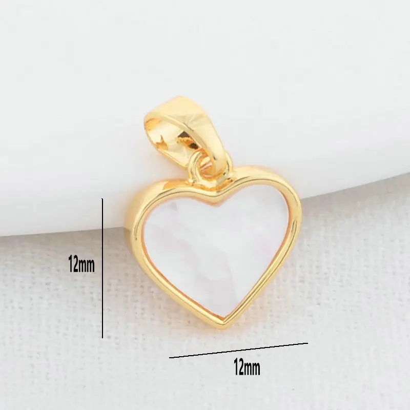 14K Gold Color Brass with Shell Moon Star Heart Cross Charms Pendants Necklace Earrings Jewelry Making Supplies Accessories