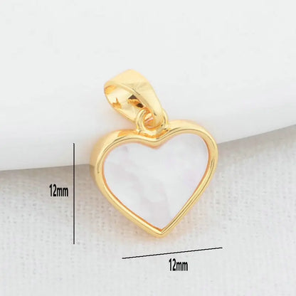 14K Gold Color Brass with Shell Moon Star Heart Cross Charms Pendants Necklace Earrings Jewelry Making Supplies Accessories