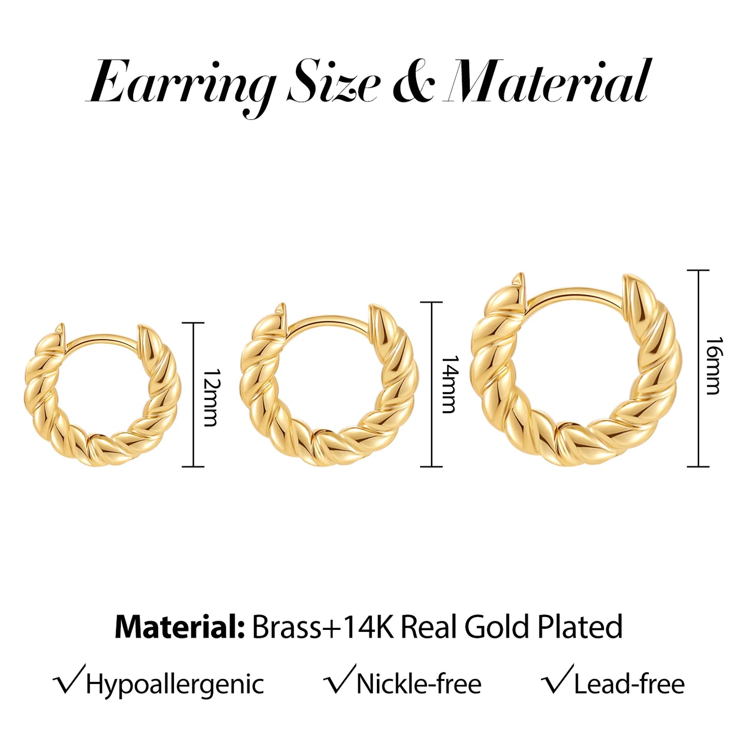 New Trendy Twisted Small Hoop Earrings for Women Fashion Gold Color Metal Circle Tiny Hoops Huggie Ear Buckle Jewelry 2023