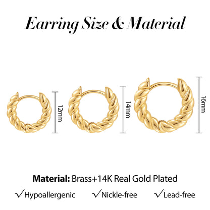 New Trendy Twisted Small Hoop Earrings for Women Fashion Gold Color Metal Circle Tiny Hoops Huggie Ear Buckle Jewelry 2023