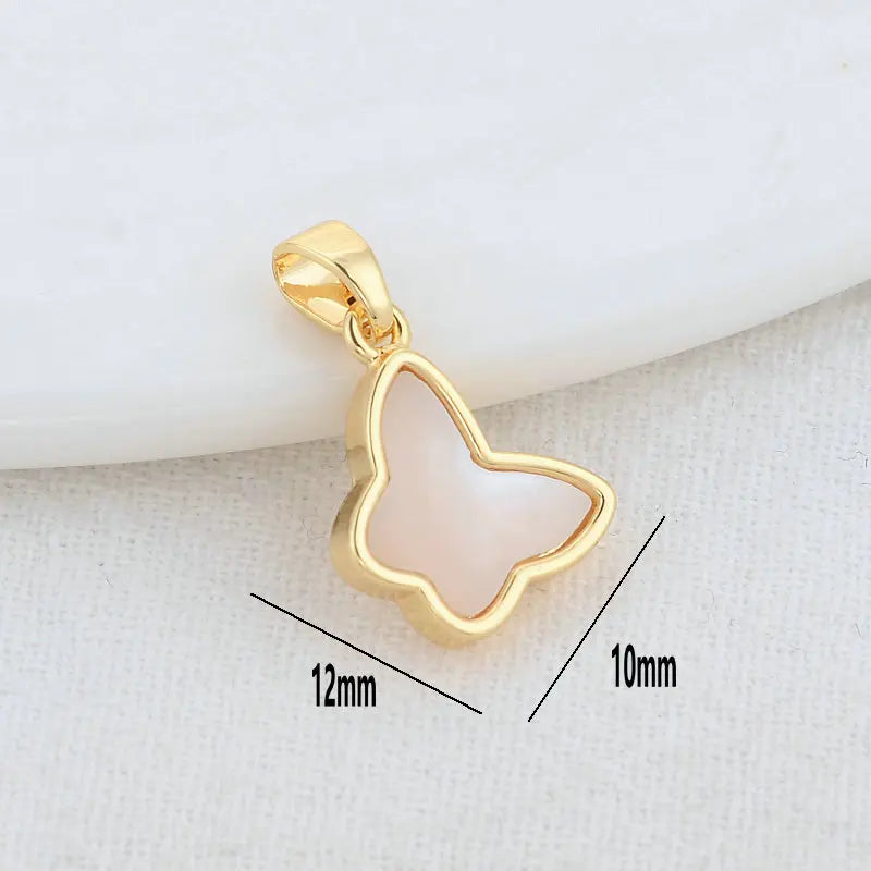 14K Gold Color Brass with Shell Moon Star Heart Cross Charms Pendants Necklace Earrings Jewelry Making Supplies Accessories