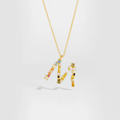 ANDYWEN 925 Sterling Silver Gold Letter M Pendant Initial F Alphabet Necklace Monogram Opals 2020 Women Accessories Jewelry