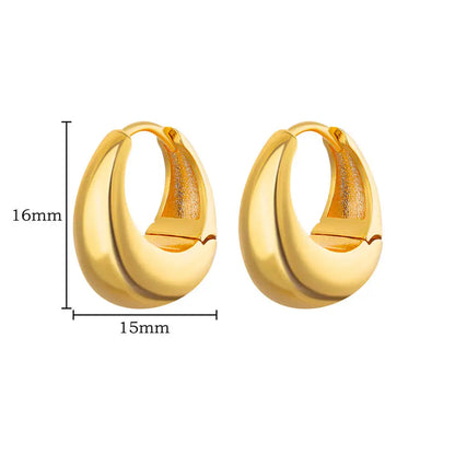 Chunky Drop Hoop Earrings for Women Stainless Steel Gold Color Piercing Earring New In Trend Jewelry aretes mujer free shipping