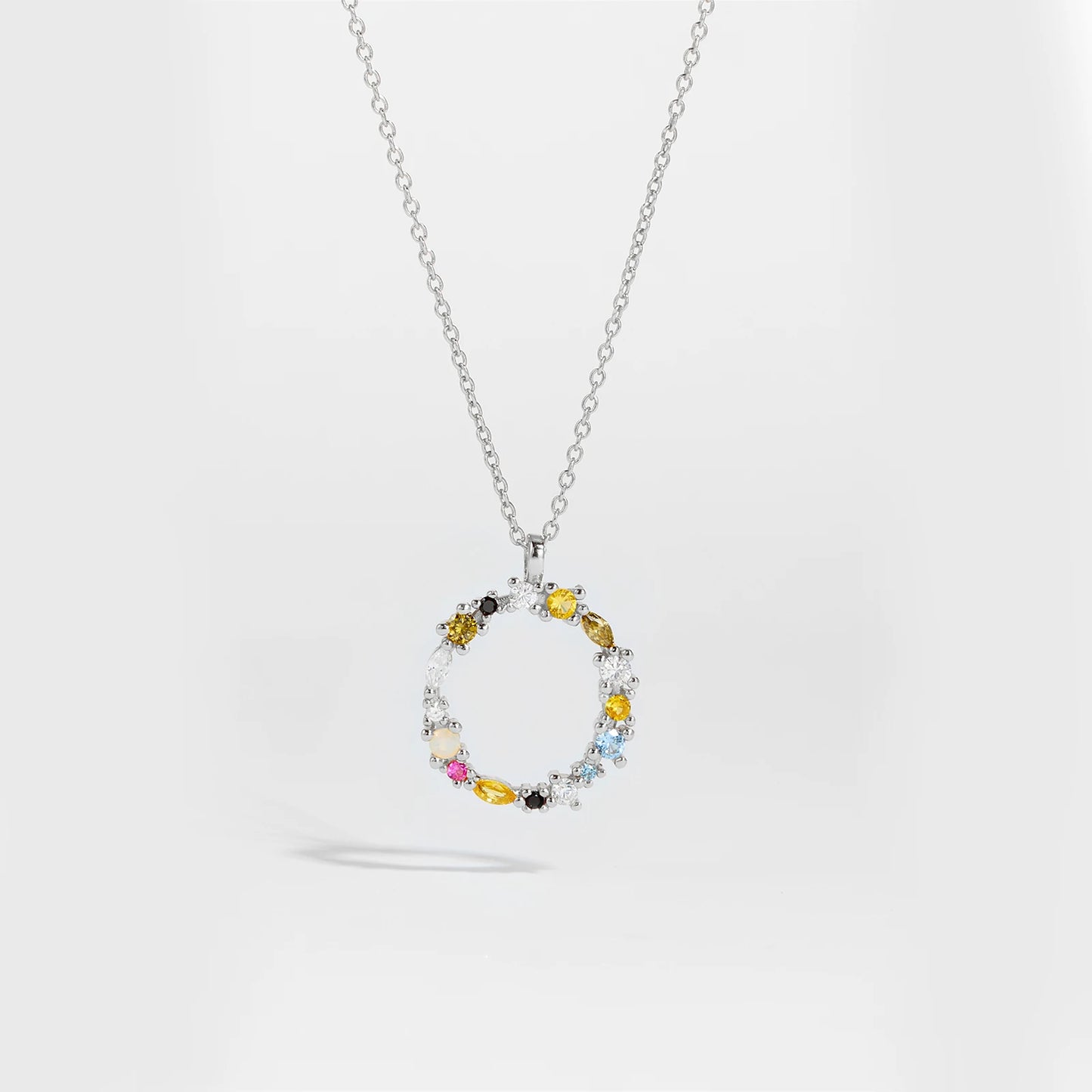 ANDYWEN 925 Sterling Silver Gold Letter M Pendant Initial F Alphabet Necklace Monogram Opals 2020 Women Accessories Jewelry