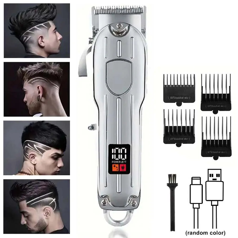 Hair Clippers Professional Cordless for Men, Barber Clippers for Hair Cutting Kit, Wireless LCD Display Hair Trimmers Set