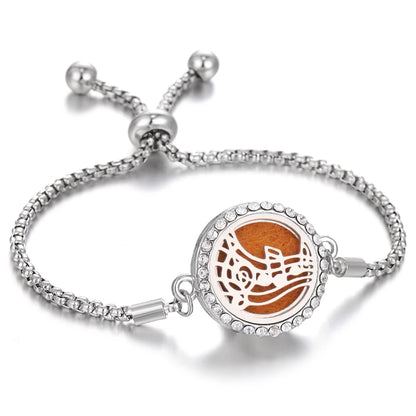 Aromatherapy Bracelet Diffuser Jewelry Tree of Life Locket Bracelets Crystal Perfume Essential Oil Diffuser Bracelet Women Men