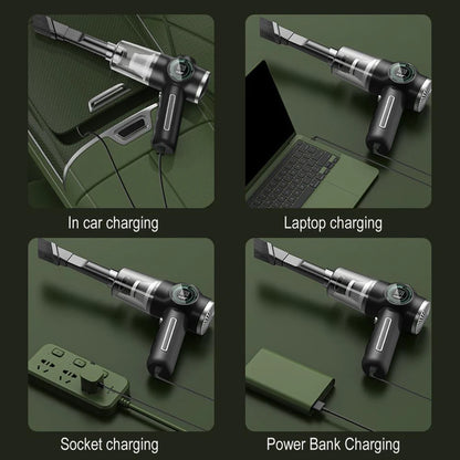 29000Pa Mini Wireless Vacuum Cleaner 120W Strong Suction Handheld Car Mounted Electric Cleaner with LCD power display & 3 filter