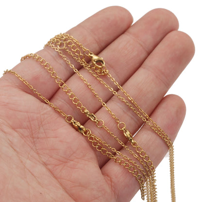 5pcs Stainless Steel 18K Gold Plated Double Jump Ring Adjustable Cuba Chain ewelry Making DIY Connector Charm Pendants Necklace