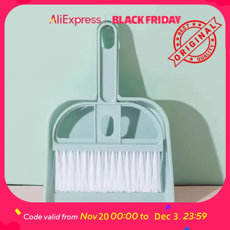 Mini Desktop Sweeper Set - Portable Dustpan & Brush for Cars, Keyboards, Beds, Lint, Hair, Compact & Lightweight