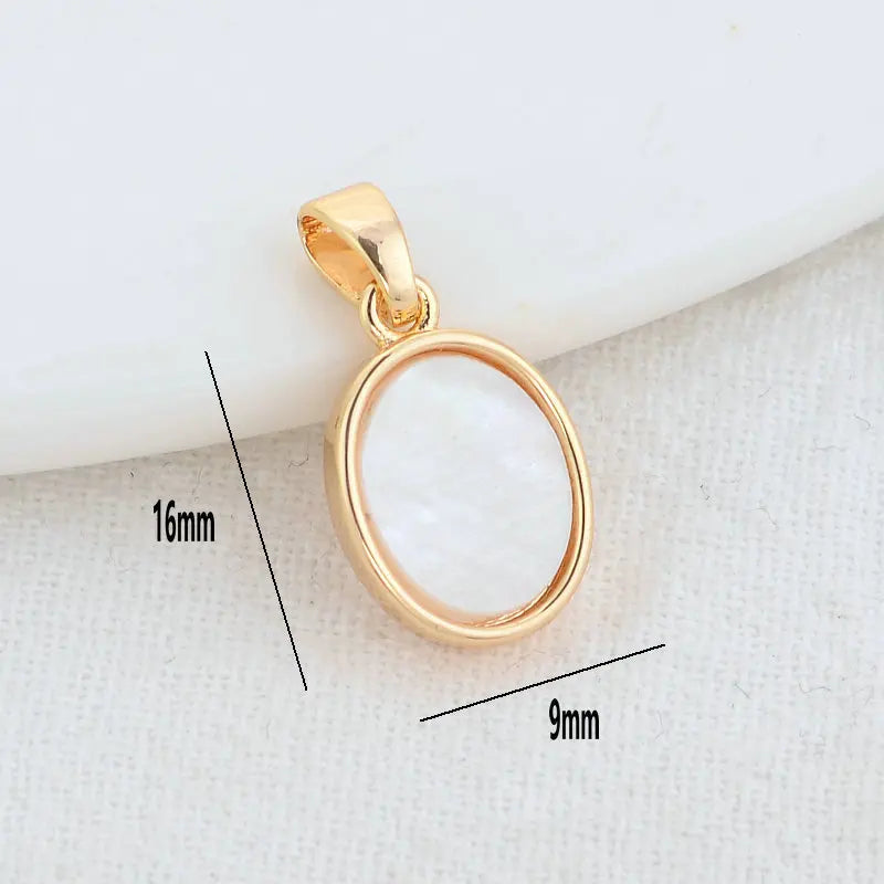 14K Gold Color Brass with Shell Moon Star Heart Cross Charms Pendants Necklace Earrings Jewelry Making Supplies Accessories