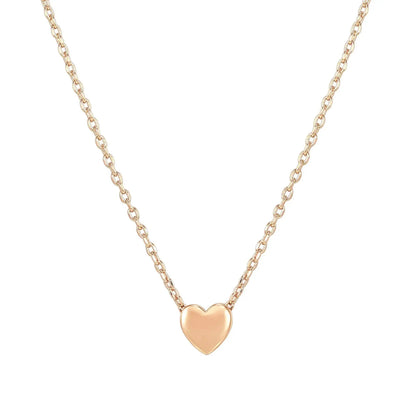 Shevalues 14K Gold Plated Love Pendant Necklaces for Women Lady Girls Cute Dainty Heart Necklace Fashion Jewelry For Gift