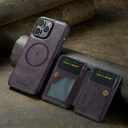 Luxury Leather Wallet Phone Case for iPhone 17 16 Pro 15 14 13 12Pro 11 XS Pro Max Compatible Magnetic MagSafe Wireless Charging
