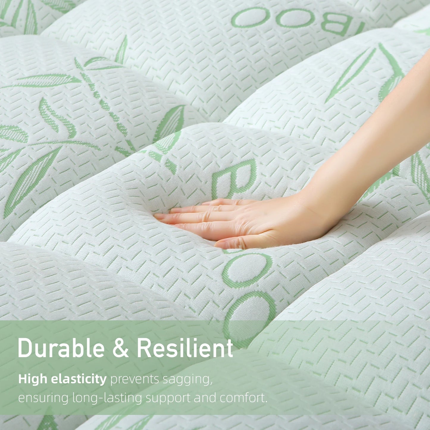 Natural Bamboo Fiber Mattress Pad - Ultra-Thin & Breathable Mattress Protector, Waterproof & Stain-Resistant, Soft Skin-Friendly