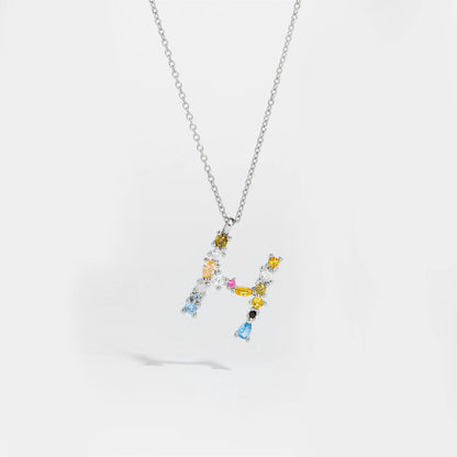 ANDYWEN 925 Sterling Silver Gold Letter M Pendant Initial F Alphabet Necklace Monogram Opals 2020 Women Accessories Jewelry