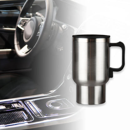 450ml Car Heating Cup Stainless Steel Electric In-car Travel Heating Cup 12V Hot Water Bottle for Heating Water Coffee Milk Tea