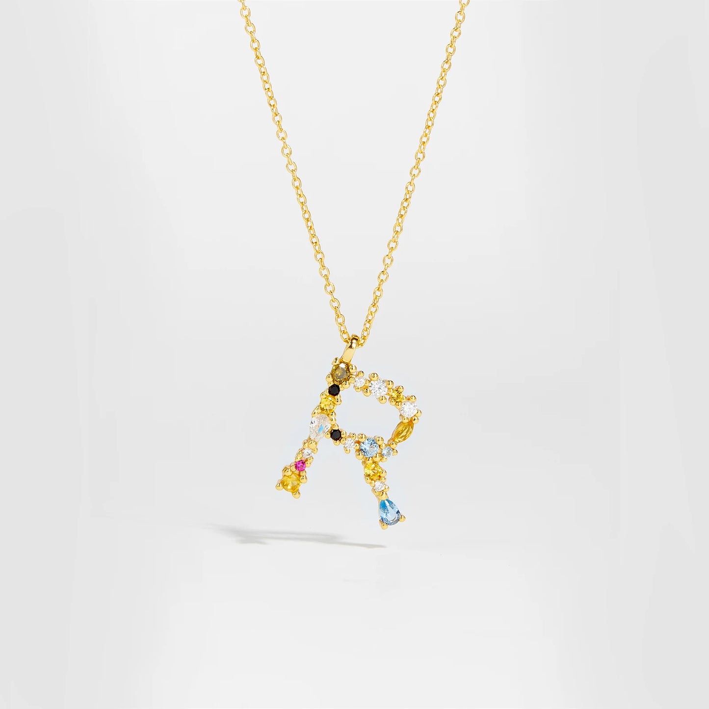 ANDYWEN 925 Sterling Silver Gold Letter M Pendant Initial F Alphabet Necklace Monogram Opals 2020 Women Accessories Jewelry