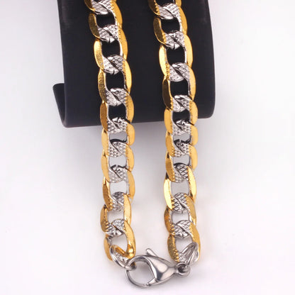 Luxurious Gold Plated Curb Link Cuban Chain Necklace for Men & Women