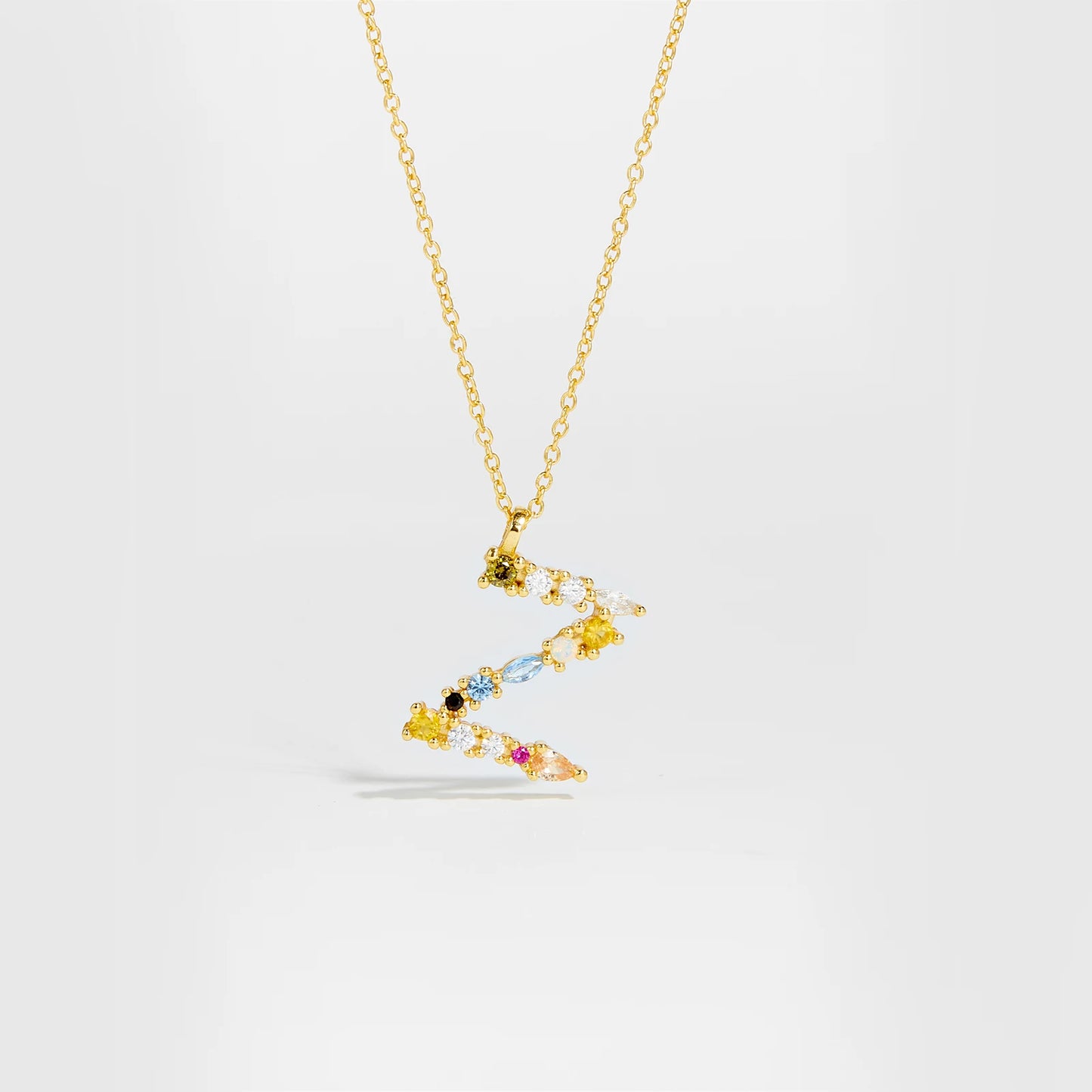 ANDYWEN 925 Sterling Silver Gold Letter M Pendant Initial F Alphabet Necklace Monogram Opals 2020 Women Accessories Jewelry