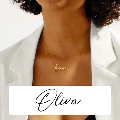 Customized Name Necklace For Women, Adjustable Chain Paperclip/ Curb / Cable/ Figaro Link, Gold Plated Personalized Gift