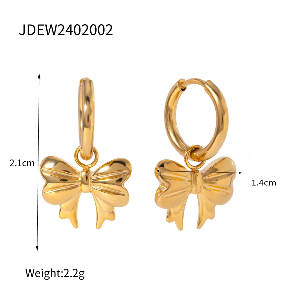 Trend Chic Bow Tie Pendant Drop Hoop Huggie Earrings 18k Gold Plated Trendy  Matel Bowknot Earrings Fashion Charm Jewelry