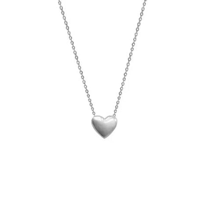 925 Sterling Silver Plated 14K Gold Necklace Women's Simple Elegant Classic Heart-shaped Pendant